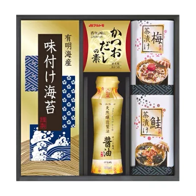 【42.5%OFF】最大【半額・50%OFF】【のし包装無料サービス】【「味の蔵 」有明味付のり&伊賀越天然醸造しょうゆ食卓詰合せ ギフト】【賞味期限360日】 出産お祝 出産内祝 結婚内祝 結婚祝 お返し お祝い 香典返し 粗供養 内祝 快気内祝 快気祝