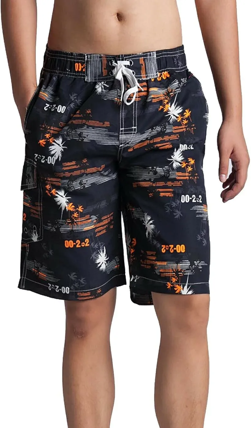 サーフパンツ メンズ スイムパンツ 海水パン 水着 海水パンツ 海パン ビーチ ハーフ スイムウェア 短パン メッシュインナー ポケット 速乾性 通気性 夏 (オレンジ タイプB, LL)