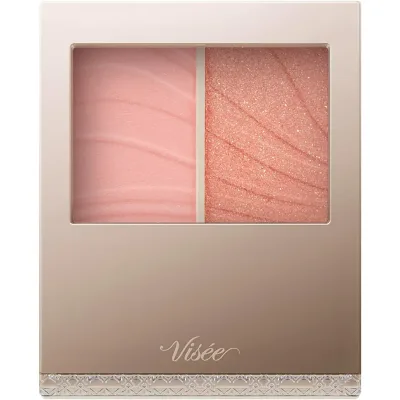 コーセー Visee ヴィセ レイヤード フルリ チーク PK-6 ポピーコーラル 5.8g 無香料 保湿 美容液 ブラシつき ツヤ感