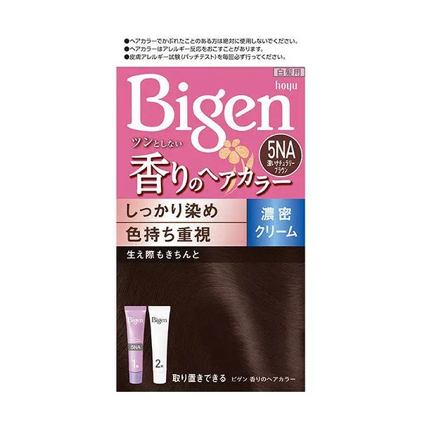 【医薬部外品】ホーユー(株) ビゲン 香りのへアカラー濃密クリーム 密着染め色持ちタイプ 5NA 深いナチュラリーブラウン (白髪染め)