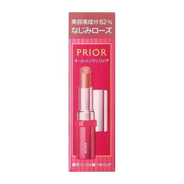 【医薬部外品】(株)資生堂 プリオール 薬用 リンクル美つやリップ (なじみローズ) 3.5g-