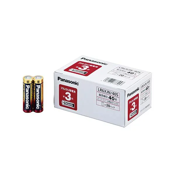 (まとめ)パナソニック アルカリ乾電池 単3形 LR6XJN/40S 1箱(40本) 【×3セット】 信頼とパフォーマンスの極み 最高品質のアルカリ電池、パナソニックのLR6XJN/40S単3形40本セットがお得な3セットで登場