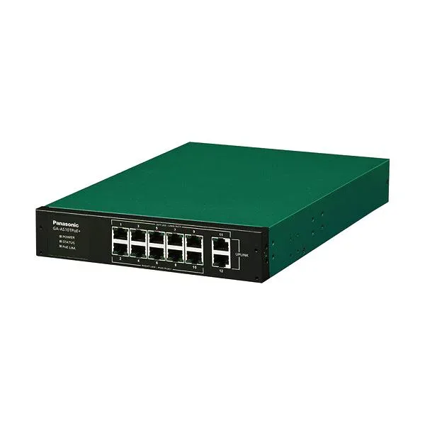 パナソニックEWネットワークス PoE給電スイッチングハブ GA-AS10TPoE+ 12ポート PN25108 1台 高性能なPoE給電スイッチングハブ12ポート、最新技術搭載のGA-AS10TPoE+ ネットワークを効率的に管理し、信頼性の高い通信を実現 PN25108はあなたのネットワーク環境を革新します