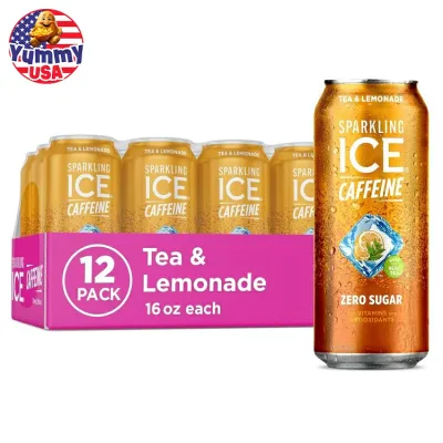 スパークリングアイス カフェイン ティーレモネード スパークリング ウォーター 16 液量オンス缶 12 個入り Sparkling Ice Caffeine, Tea + Lemonade Sparkling Water, 16 Fl Oz Can, 12 count 日本未発売 大容量 【お取り寄せ商品】