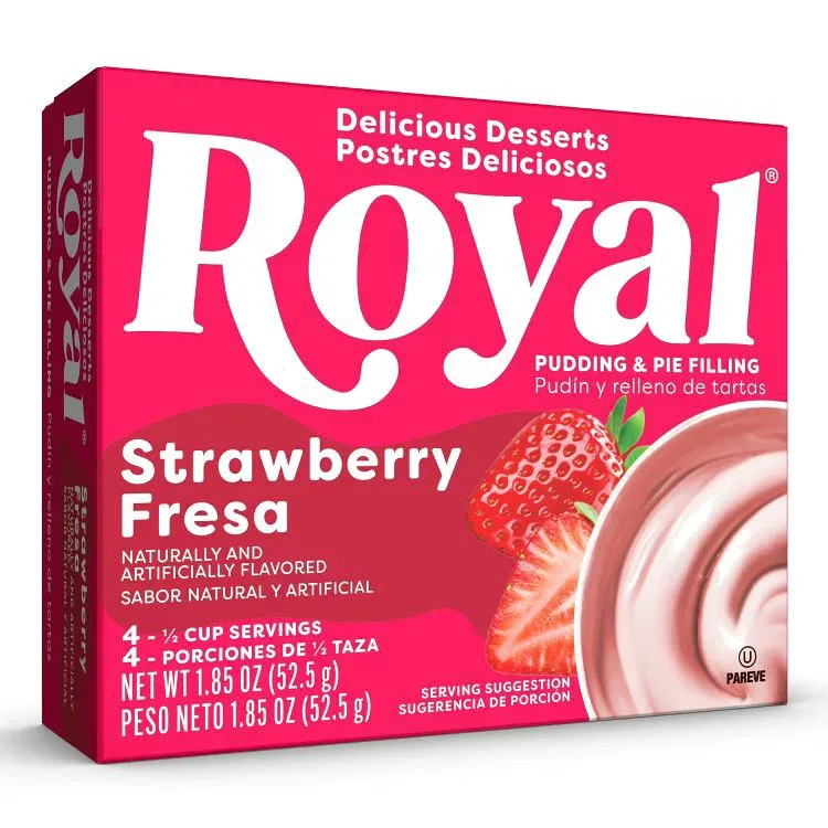 ロイヤル ストロベリーインスタントプディングミックス&パイフィリング 52.5g Royal Strawberry Instant Pudding Mix and Pie Filling 1.85 oz Box 【お取り寄せ商品】