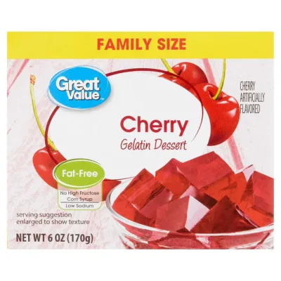 グレートバリュー チェリー ゼラチンデザート ファミリーサイズ 170g Great Value Cherry Gelatin Dessert, Family Size, 6 oz 【お取り寄せ商品】