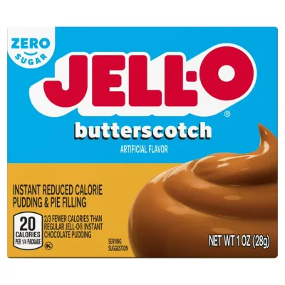 ジェロ バタースコッチ ゼロシュガー インスタントプディング&パイフィリングミックス 28g Jell-O Butterscotch Zero Sugar Instant Pudding & Pie Filling Mix, 1 oz Box 【お取り寄せ商品】