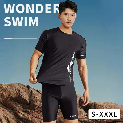 メンズ スイムウェア ラッシュガード 上下セット レディース水着セット S M L XL 2XL 3XLセパレート フィットネス水着 競泳 半袖 スイミングパンツ トレーニング 水中ウォーキング 黒 かっこういい 大きいサイズ