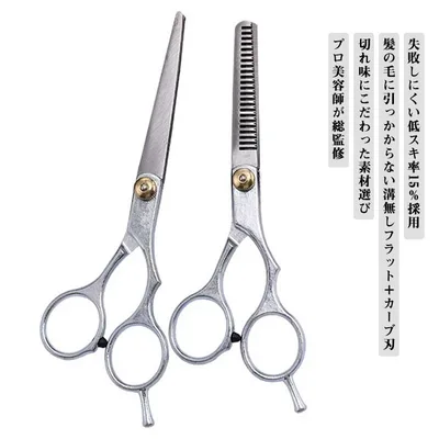ヘアカット スキばさみ すきばさみ ハサミ 2本セット 髪の毛 スキ率15% セニング セルフカット