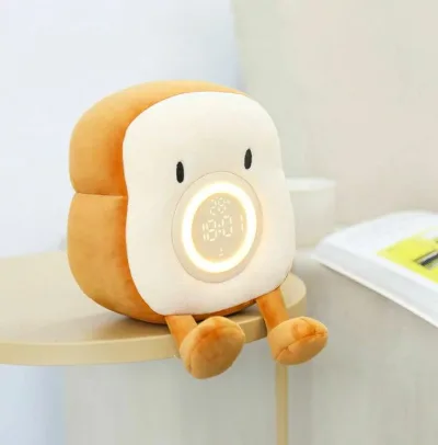 プレゼント 子供 かわいい 目覚まし時計 ナイトライト デジタル 食パン形 トースト目覚まし時計