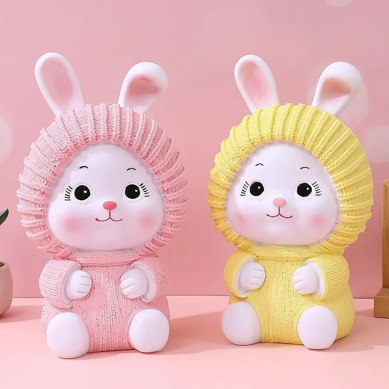 誕生日プレゼント コレーション ホームデ プレゼント 誕生日 子 女 子 男 コインバンク バニー イースター 貯金箱 ピンクウサギ