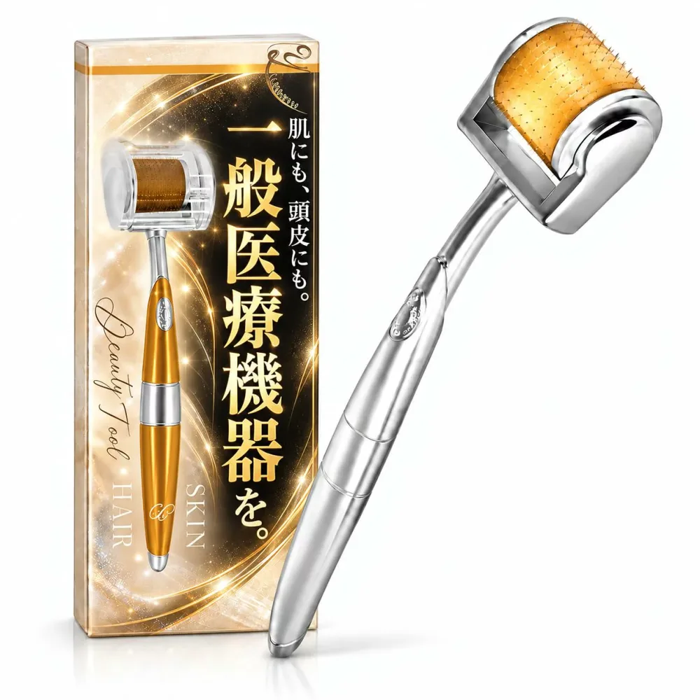 【医療機器認証済】Yeamon ダーママイクロニードルローラー Derma nova正規品 フェイスローラー 美顔器 リフトアップ 目元ケア ハリシワ 頭皮