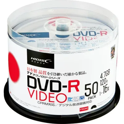 録画用DVD-R 120分 1-16倍速 ホワイトワイドプリンタブル スピンドルケース 1パック(50枚) TYDR12JCP50SP ハイディスク#