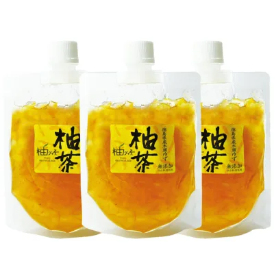 【※送料込み】木頭ゆず柚茶200g チューブタイプ3袋セット 国産100% 添加物不使用 yuzurikko 徳島 ドリンク ヨーグルト かき氷 パンケーキ