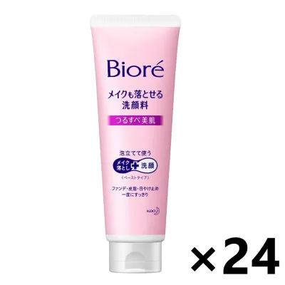 【送料無料】ビオレ メイクも落とせる洗顔料 つるすべ美肌 210gx24個 花王