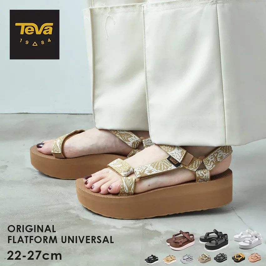 テバ フラットフォーム ユニバーサル TEVA サンダル レディース ブラック 黒 ホワイト 白 FLATFORM UNIVERSAL 1008844 スポーツサンダル ビーチサンダル アウトドア レジャー カジュアル シンプル スポーティ ストラップ おしゃれ 厚底 ピンク|slz|