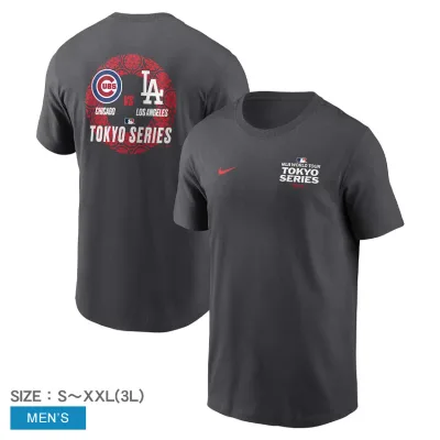 ナイキ MLB Tokyo Series Event Tees 半袖Tシャツ メンズ グレー NIKE ML0125FW0001 ウエア トップス 半袖 Tシャツ MLB メジャーリーグ メジャー ブランド カジュアル シンプル スポーティ プリント 人気 野球 ベースボール グッズ ZSPO|slz|