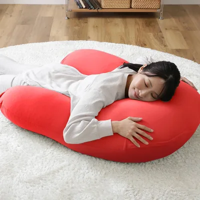 【10/4 20時〜★お買い物マラソン★P最大47.5倍】アイリスプラザ ビーズクッション U字型 クッション サ ポートクッション 全10カラー U字サ ポート ビーンズMAX ビーンズマッ クス レッド 幅約70×高さ約95