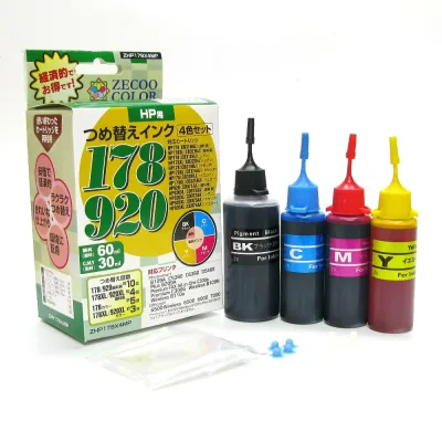 HP178 / HP920 対応 詰め替えインク(HP178/HP920)対応 (4色セット器具付き)(ZHP178X4MP)