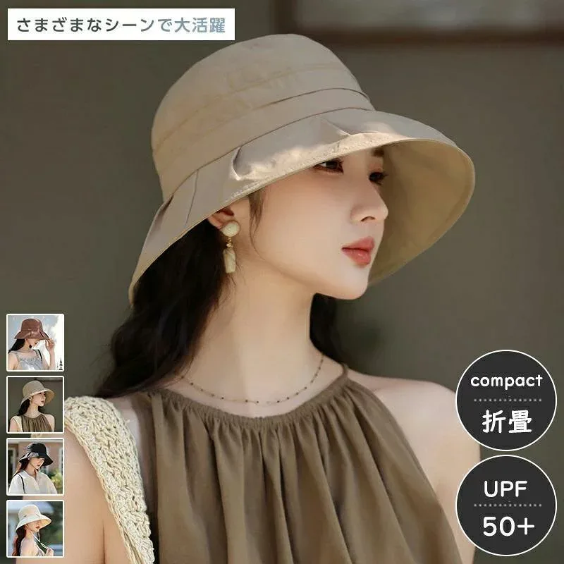 帽子 レディース 大きいサイズ UV カット 紫外線 カット つば広 折りたたみ あご紐で飛ばない 完全遮光 遮光100% UVカット 接触冷感 夏 夏用 涼しい カジュアル