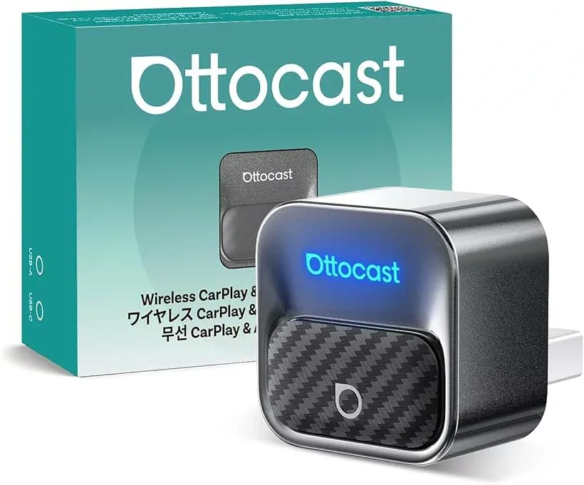 オットキャスト Mini Core ワイヤレスCarPlay/Android Autoアダプター ミニ 純正有線CarPlay/Android Auto対応車専用 Bluetooth音楽/通話対応 プラグ&プレイ 自動接続 USB-Type