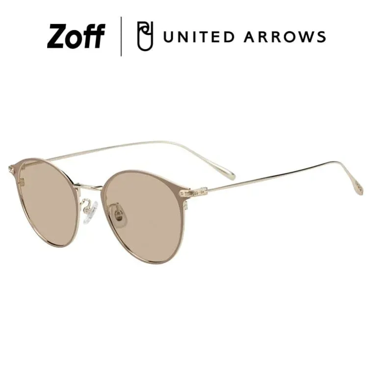 |ボストン型 サングラス(ブラウン(マット)) UNITED ARROWS ユナイテッドアローズ 彫金 ゴールド カラーレンズ メタル 男女兼用 UVカット 紫外線対策 おしゃれ 高見え ユニセックス レディース メンズ【ZO253G01-42F1】【50□21-145】|