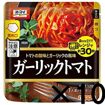 オーマイ レンジでガーリックトマト120g×10袋 おかず レトルト 夜食【在庫あり】