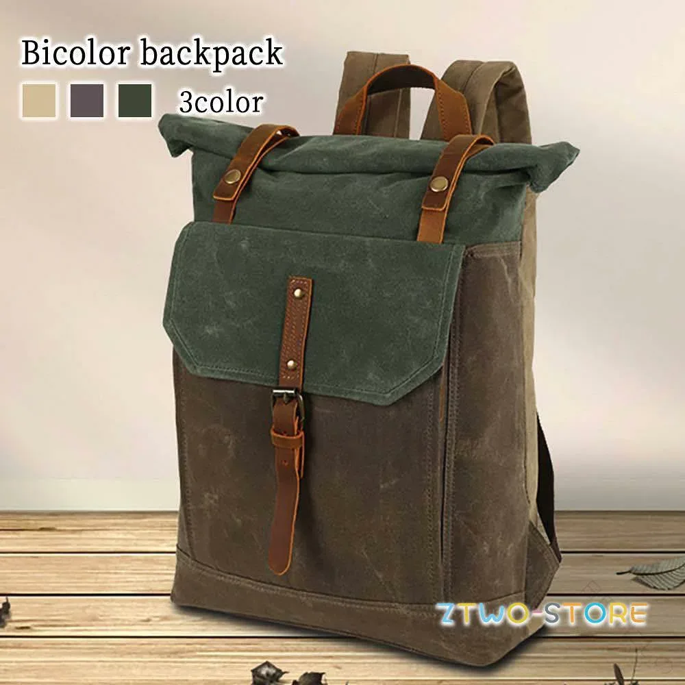 リュック メンズ バイカラー リュックサック 40L 小さめ 軽量 撥水 本革 レザー 2WAY ビジネスリュック パソコン PC バッグ 大容量 ビジネス 通勤 アウトドア カジュアル 春 夏 秋 冬 10代 40代 スポーツ 大学生 ブランド