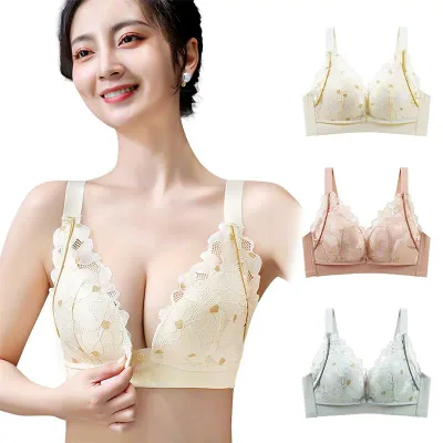 Nursing bra, maternity bra, front-opening bra, night bra, wireless, anti-sagging, high armpit design, nursing bra, cotton, nursing bra, large size, cute, front-opening bra, nursing, lace, front open, adjustable size, easy to put on and take off, can be used before and after childbirth